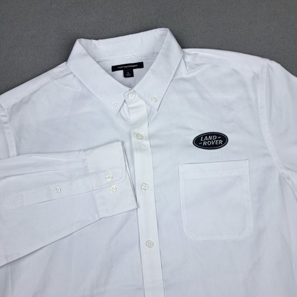 Port Authority Other - Land Rover‎ Button Down Shirt Mens Large White Embroidered Logo Long Sleeve
